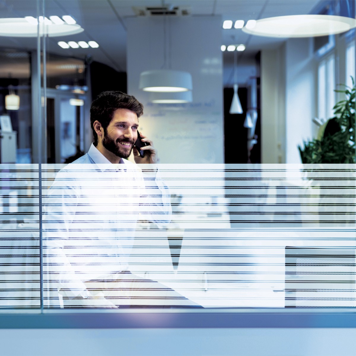 Frosted 35mm Lines Window Film